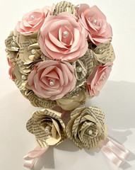 Wuthering Heights Book Pg Wedding Bouquet Set (18 Paper Flwrs + 2 Boutonnières)