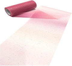 Rainbow Glitter Tulle Rolls, Decorative Tulle Fabric Roll 6″ X 10 Yards(30 Feet)