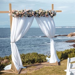 7.5FTx6.5FT Wood Wedding Arch for Ceremony Arbor Backdrop Stand Indoor Outdoor