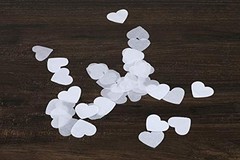 Battife 7.1 Oz White Heart Shaped Confetti, 30000PCS Tissue Paper, Table