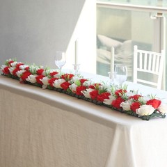 6 RED IVORY Silk Rose Flower Panels Artificial Floral Home Decorations