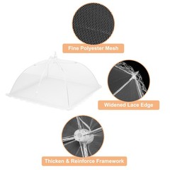 6 Pcs Large and Tall Food Covers 13″ Mesh Food Covers for Outdoors, White