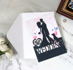 50/100PCS Wedding Invitations Card Laser HollowCut Glitter Carve Romantic Lovers