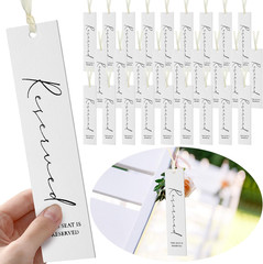 36 Pcs Reserved Seating Tag with Ribbon Wedding Chair Tags Signs for Ceremony Re