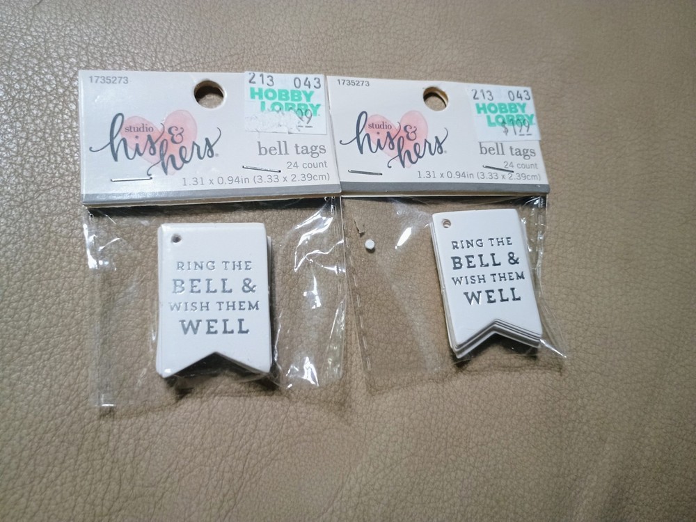 Wedding Bell Send Off Tags Ring The Bell To Wish Them Well White Silver 48ct New