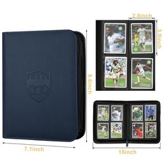4 Pocket Ringless Side Loading Trading Card Binder, 160 Cards PU Fixed Page Z…