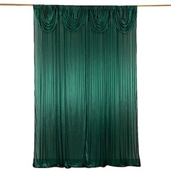 10×10 ft HUNTER GREEN Double Drape Satin CURTAIN Photography Backdrop Panel