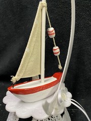 Wedding Cake Topper Sail boat Fishing Honeymoon Lake Groom top Shower Moonlights