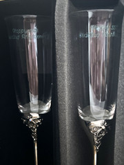 Things Remembered Toasting Champagne Glasses Swarovski Crystal Component Pair