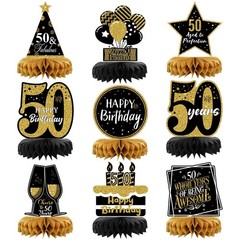 9 Pieces 50th Birthday Decorations Centerpieces for Tables