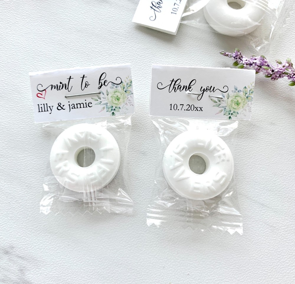 50 Personalized wedding mints, affordable wedding favors, mint to be favors