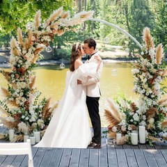 Extra Strong Round White Metal Wedding Arch Circle Backdrop Stand Balloon Arbors