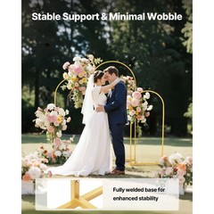 Uimoso Wedding Arch Backdrop Stand 6ft 5ft 4ft 3 PCS Metal Events Party Decor