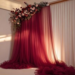 Mesh Gauze Backdrop Curtain Wedding Party Photo Decor