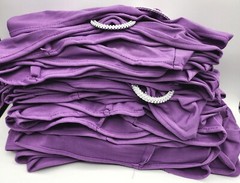 50 Spandex Slider Buckle Chair Bands Covers Silver Bling Wedding Party Purple