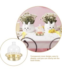 8pcs Fillable Clear Favor Boxes With Dome Lids Golden Crown Base Plastic Dome