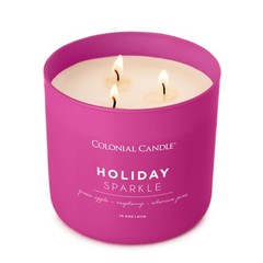Colonial Candle Holiday Sparkle Purple 3-Wick Jar Candle, 14.5oz, 60 Hr Burn