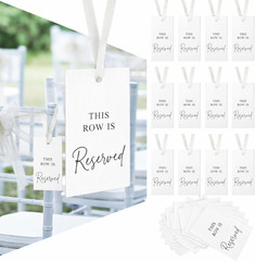 12 Pack Paper Reserved Chair Signs Hanging Wedding Reserved Seating Signs Bulk f