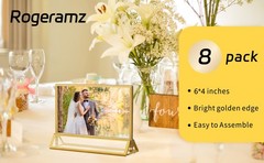 Acrylic Sign Holders Golden Border Wedding Table Fres Double