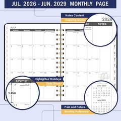 2026-2029 Monthly Planner – 3 Year Monthly Planner from July 2026 to June 202…