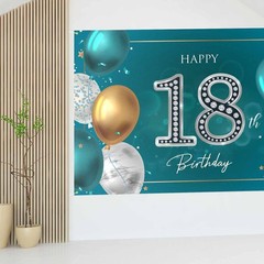 HAMIGAR 6x4ft Happy 18th Birthday Banner Backdrop – 18 Years Old Birthday Dec…