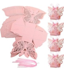 Pink Butterfly Party Favor Boxes Wedding Bridal Baby Shower