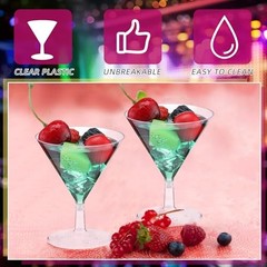 Set of 24 Disposable Clear 2 oz Martini Glasses – Disposable for Cocktails