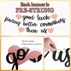 Farewell Party Banner lbs Job Goodbye Decor lbs Coworker Gift lbs Gold Pink