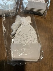 Wedding Engagement Favor Boxes Bridal Dress Silver & White 7 Packs of 10 NIB
