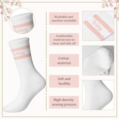 Geyoga Wifey Wedding Socks for Women Valentine’s Day Gifts Bride White Pink