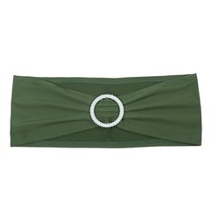 100 Olive Green Spandex Stretch Chair Sashes Bow with Slider Buckle Wedding Deco