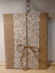 Burlap & Lace Wedding Memory Book 11″ x 9″ Rustic Farmhouse Country Theme New