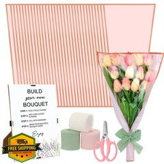 Tinlade 75 Pcs Flower Bouquet Kit Pink