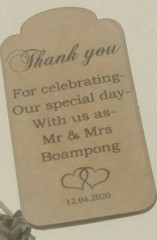 Personalise wedding Thank you vintage/brown/white gift tags 20,50,100,150.