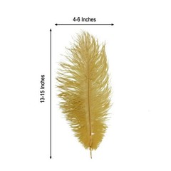 12 pcs 13-15″ long Gold Genuine Ostrich FEATHERS Wedding Party Centerpieces