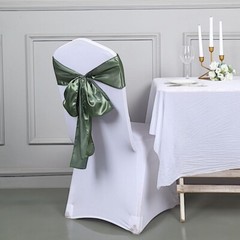 10 Eucalyptus Green Satin CHAIR SASHES Ties Bows Wedding Ceremony Reception