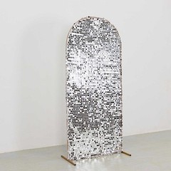 6 ft SILVER Big Payette Sequin Fitted Round Top Wedding Arch STAND COVER Party