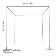 10FT Adjustable 4 Post Height Canopy Mandap Hardware Kit Wedding Party Stand