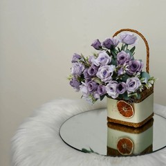 LAVENDER 4 Bushes 12″ Silk Roses Artificial FLOWERS Bouquets Home Decorations