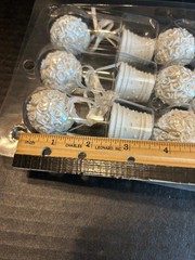 6 Flower Pot White Topiary Roses Name Place Card Holders Party 3.75″ Tall New