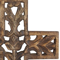 Deco 79 Mango Wood Biblical Carved Cross Wall Decor, 9″ x 1″ x 12″, Brown