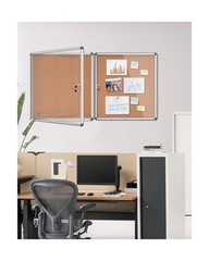 Mifuro 2 Pack 28″x26″ Enclosed Bulletin Board, Lockable Weather-Resistant Alu…