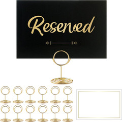 12 Pack- Gold Foil Reserved Signs for Wedding and Restaurant Tables with Stand a