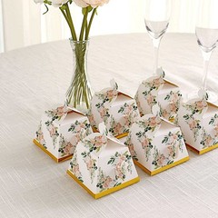 GOLD 25 Mini Teapot 4″ Wedding FAVOR BOXES Floral Print Party Event Decorations