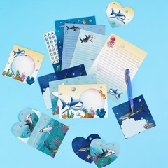 WERNNSAI 69 PCS Stationery Letter and Envelopes, Shark Kids Stationery Set, L…