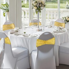 SquarePie Sequin Chair Sashes Bands 30PCS Gold Glitter Decorative 30,