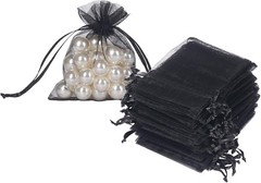 100pcs White Organza Jewelry Bags Drawstring 3 x 4 inch Little Mesh Gift Pouches