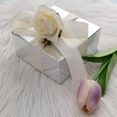 Silver 100 pcs Cake FAVOR BOXES 4″x4″x2″ Wedding Party Light Gray GIFT Supply
