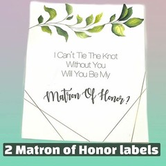 Bridesmaids Wine Labels Set of 16 Green Greenery Bridal Party Favors. I Can’t T