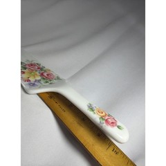 Andrea by Sadek Floral Porcelain Cake Server Japan White Pink Rose Vintage Style
